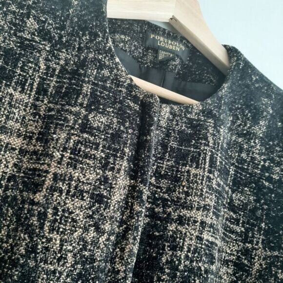 PORTFOLIO LOUBEN Wool Blend Tapestry Fabric Textured Full-zip Blazer Jacket Sz 6 - Picture 8 of 14